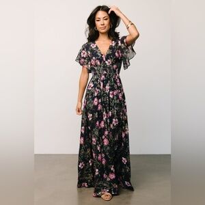 Baltic Born Lynlee Metallic Maxi Dress, navy background, XL